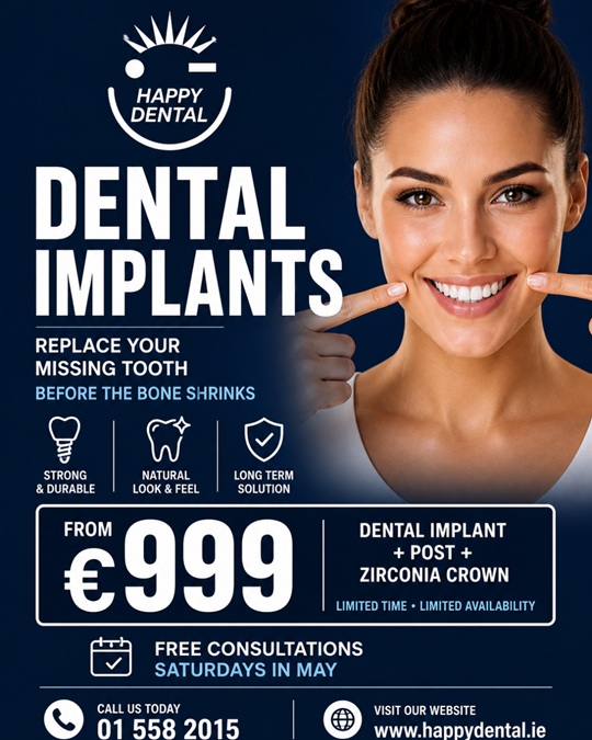 €999 Single Dental Implant+Post+Zirconia Crown